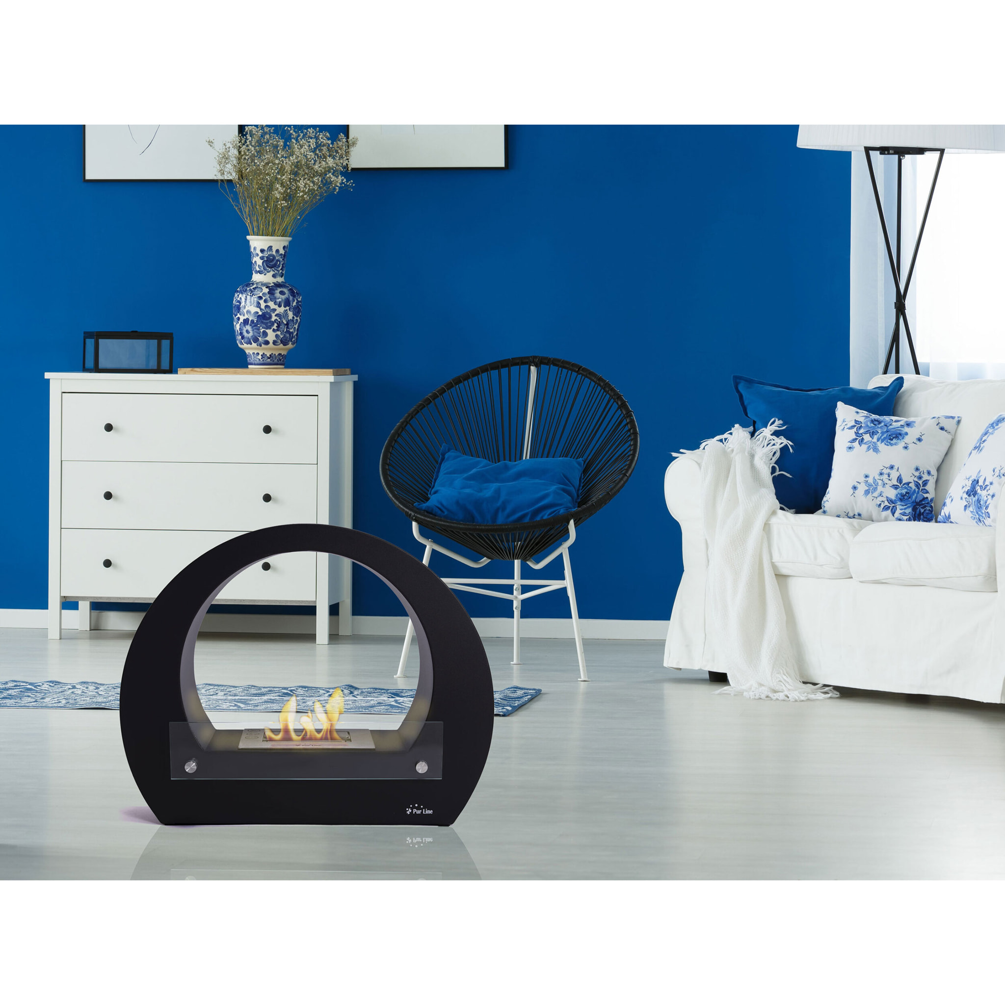 Chimenea de etanol de acero con llama regulable SATURN B PURLINE 2000 W