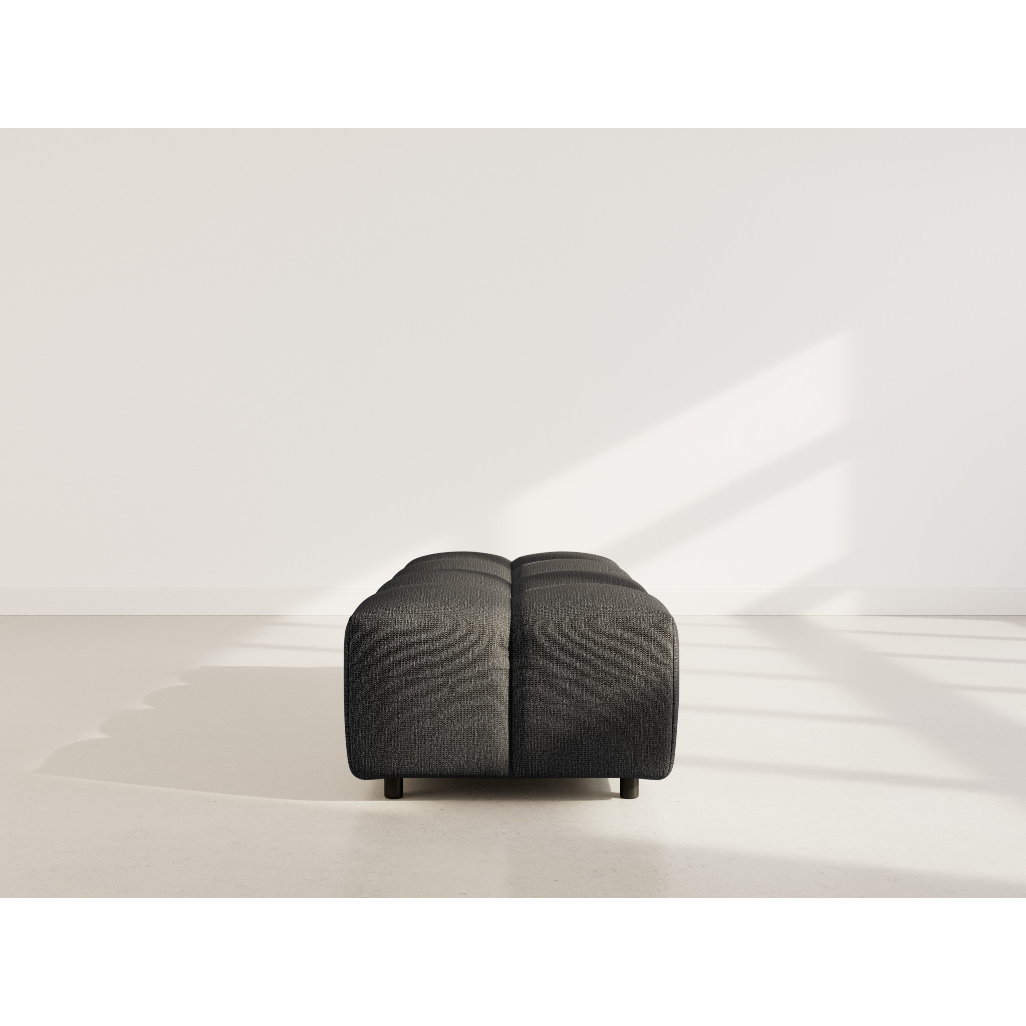 Adelaide - pouf en tissu texturé - Noir