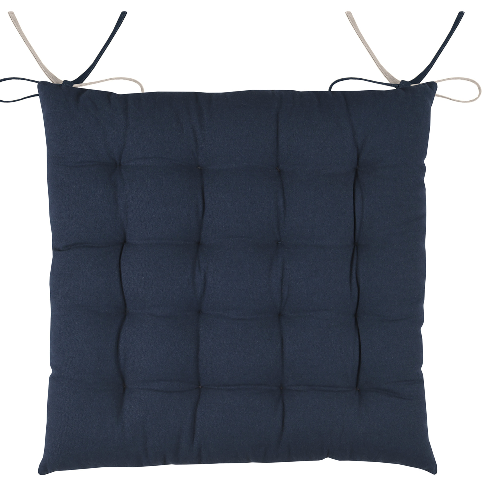 Galette de chaise bicolore - Bleu Marine