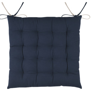 Galette de chaise bicolore - Bleu Marine