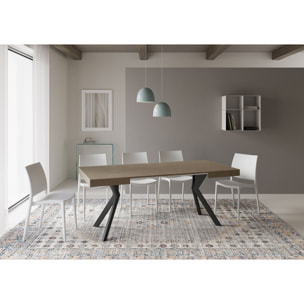 Mesa extensible 90x90/194 cm Dolcezza gris paloma patas antracita