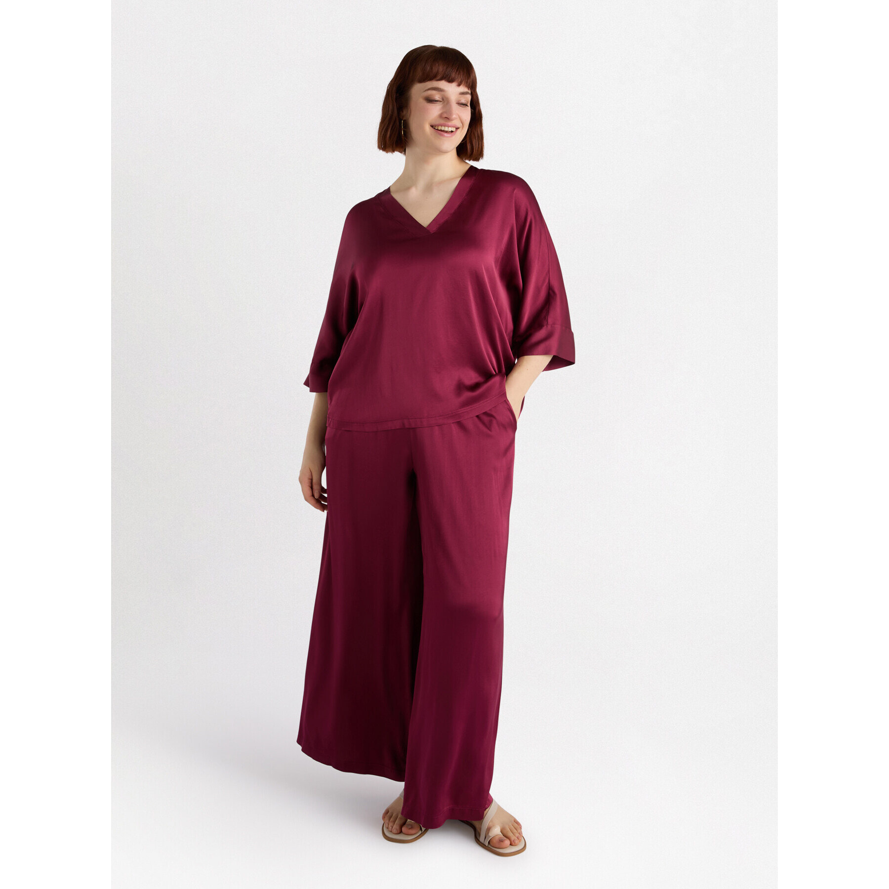 Fiorella Rubino - Blusa de raso - Rojo
