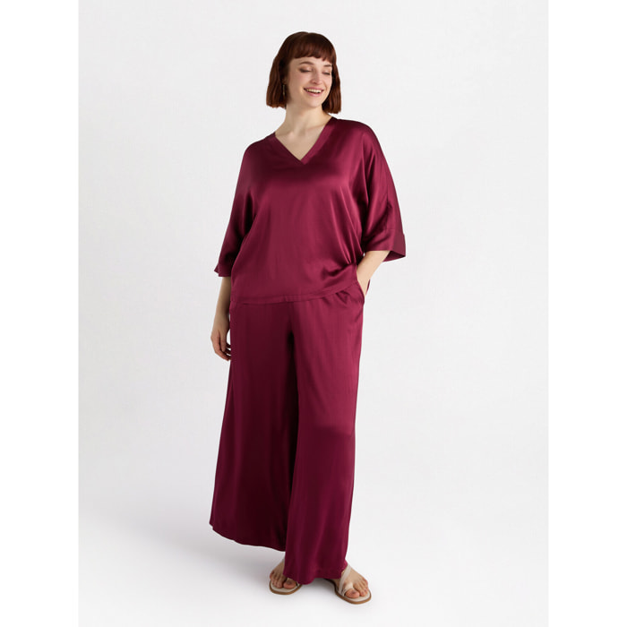 Fiorella Rubino - Blusa de raso - Rojo