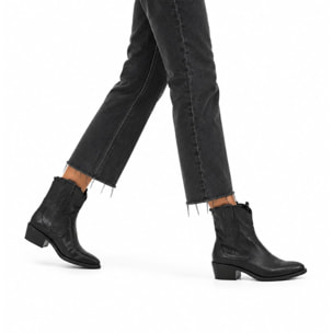 Texano basso in vera pelle - tacco 5 cm