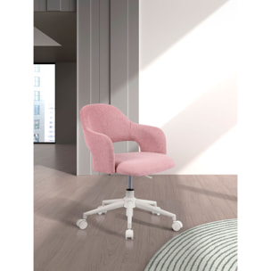 Silla de estudio Mia tela rosa 81x58x58 cm