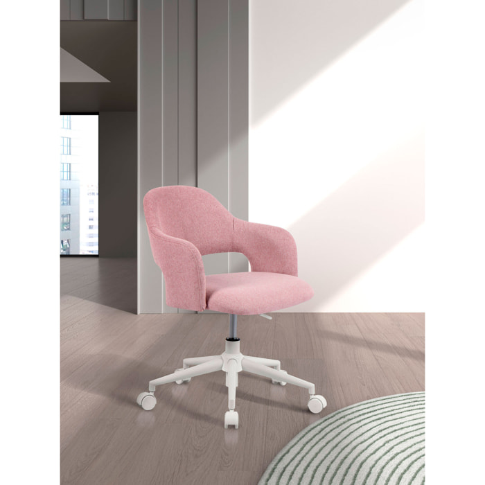 Silla de estudio Mia tela rosa 81x58x58 cm