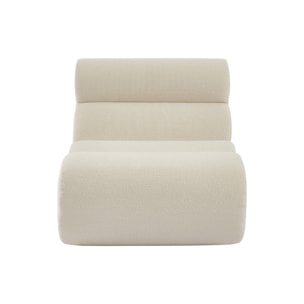 Lot de 2 chauffeuses bouclette texturée blanc 1 place - L 81 x P 99 x H 81cm - Nova