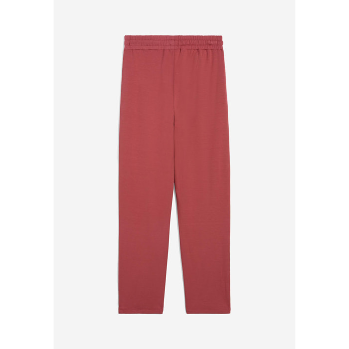 Pantaloni regular fit in felpa viscosa con fondo dritto