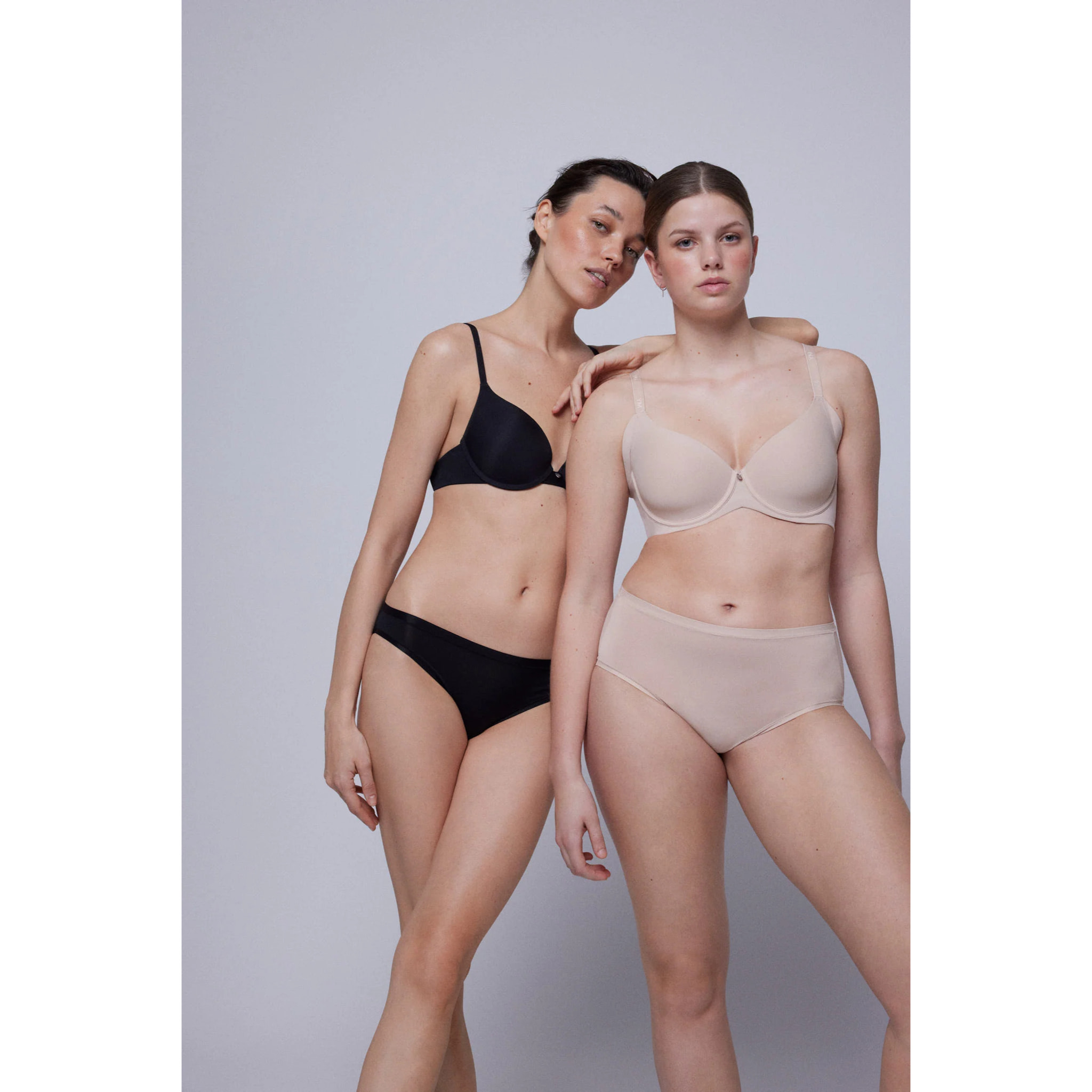 Confezione da 2 slip basico beige a vita alta