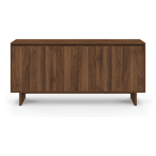 Buffet Yumi 4 portes effet noyer L160cm