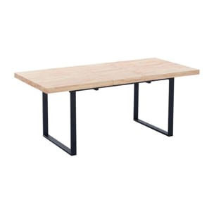 Mesa de comedor extensible Natural Roble salvaje - Negro