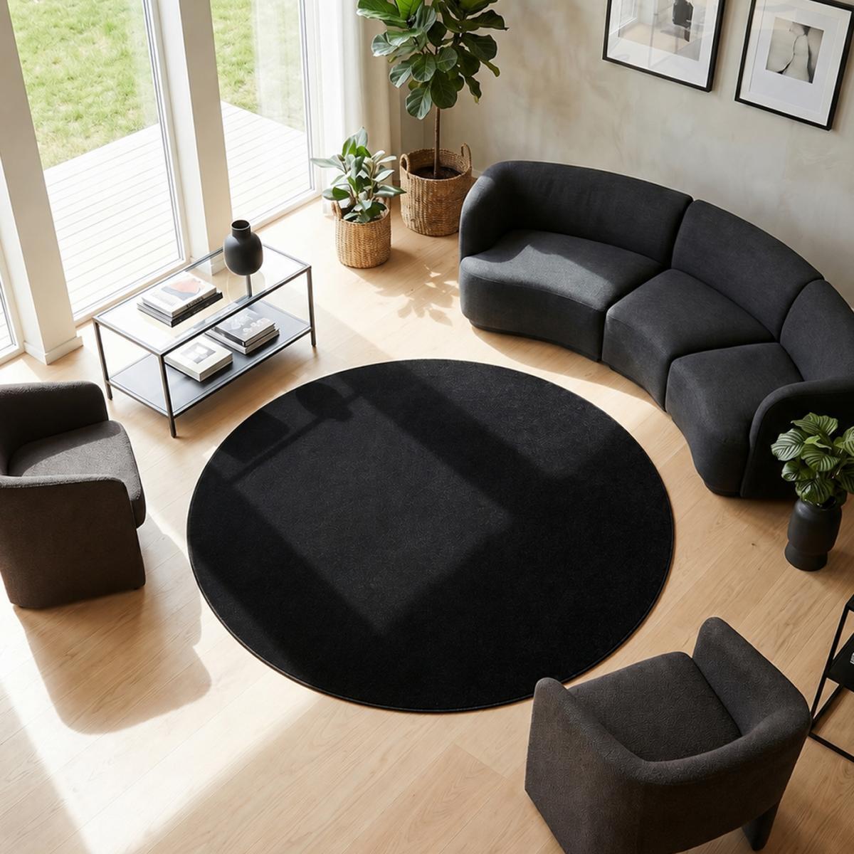 Tapis salon et chambre tissé motif uni PAJU