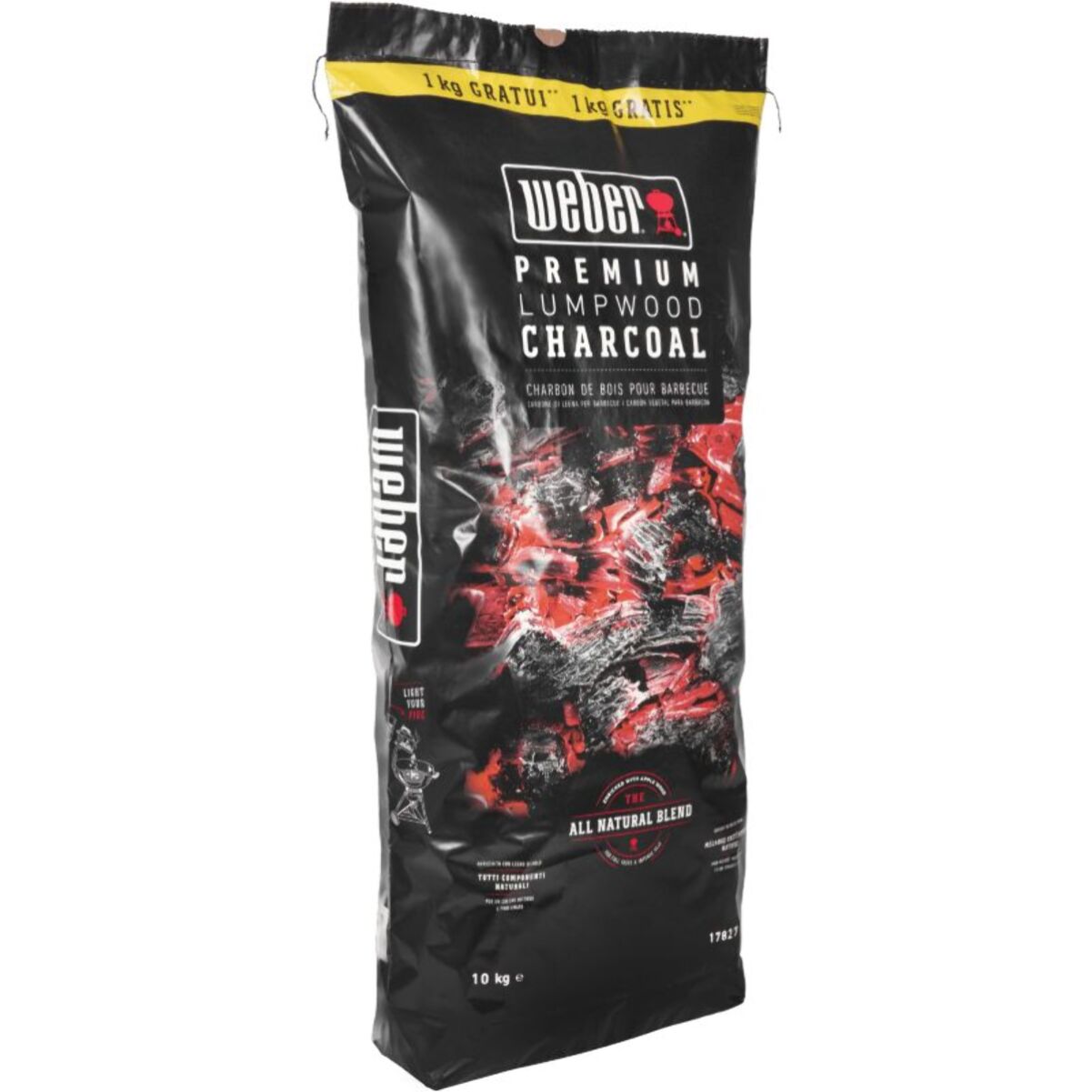 Charbon de bois WEBER 10kg dont 1kg gratuit de charbon de bois