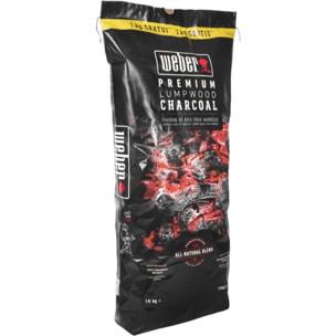 Charbon de bois WEBER 10kg dont 1kg gratuit de charbon de bois