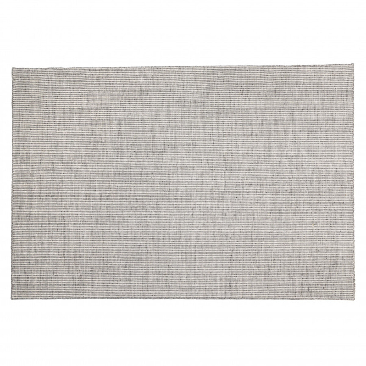 QUENTIN - Tapis rect 160x230cm en laine tissée couleur blanc/gris chiné