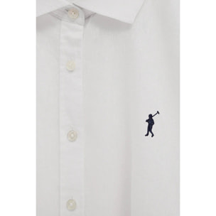 Camisa cotolino blanca de corte holgado y bordado Rigby Go