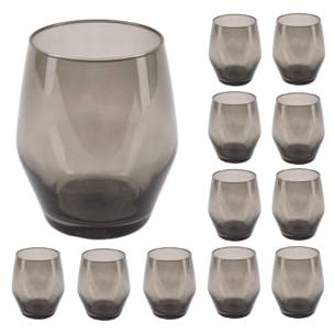 Set de 12 vasos de agua 370ml en cristal scalpers home