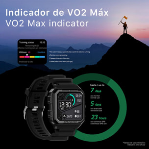 Smartwatch X2 con GPS, cardiofrequenzimetro e monitor O2 nel sangue, bussola. Varie modalità sportive, sommergibile, notifiche app.