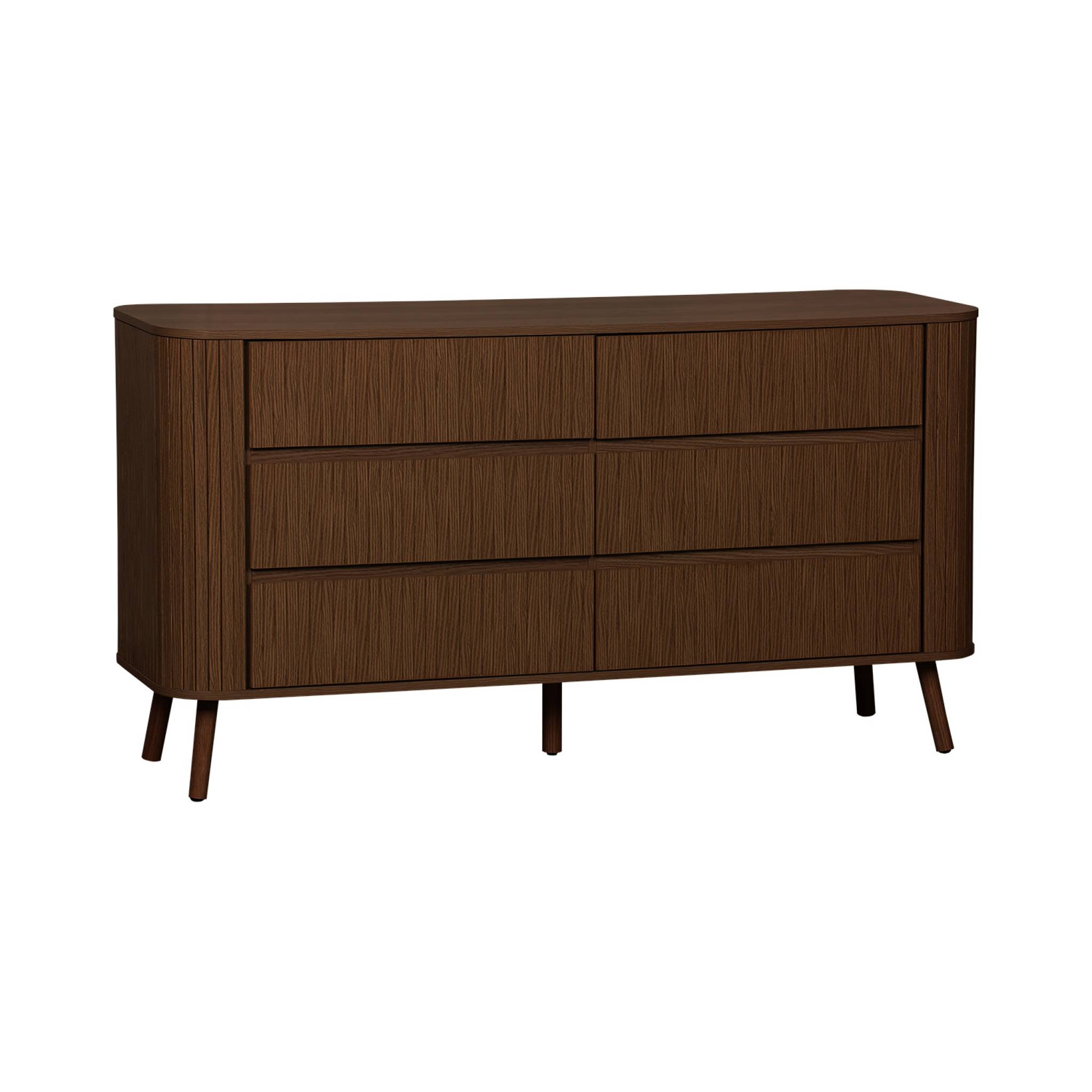 Commode décor bois strié 6 tiroirs LEGACY