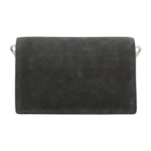 Borsa a tracolla da donna Made in Italy - Celeste Prime - Pelle scamosciata - 24.0 x 15.0 x 7.0 cm