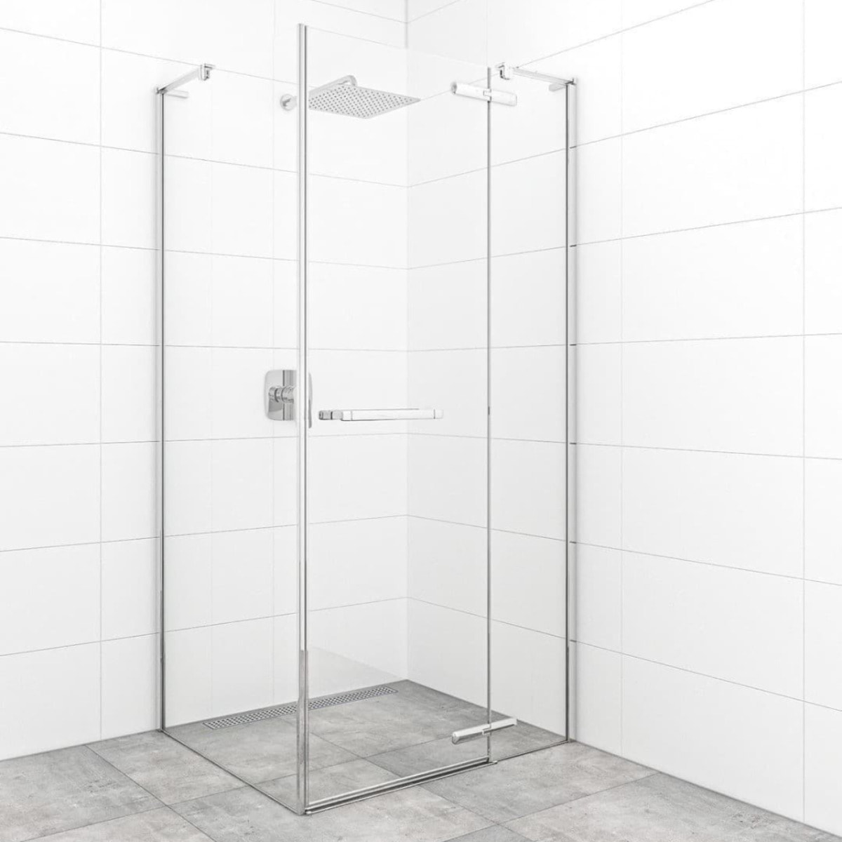 TGD New 80x80 cm ensemble porte de douche pivotante + paroi latérale fixe, verre transparent Easy Clean (SATTGDN80S80)