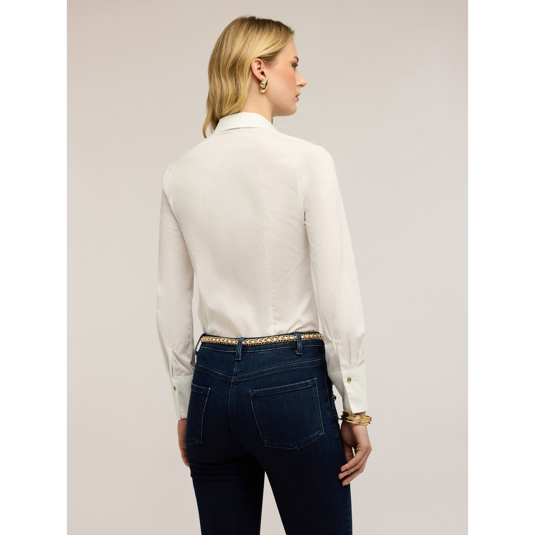 Motivi - Camicia in popeline di misto cotone - Bianco