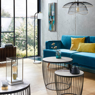 Coussin "LILOU" coton jaune 30x50cm