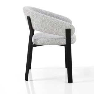 Lot de 2 chaises de salle à manger avec accoudoirs Tomasucci PIT, gris, H.80 L.59 P.60