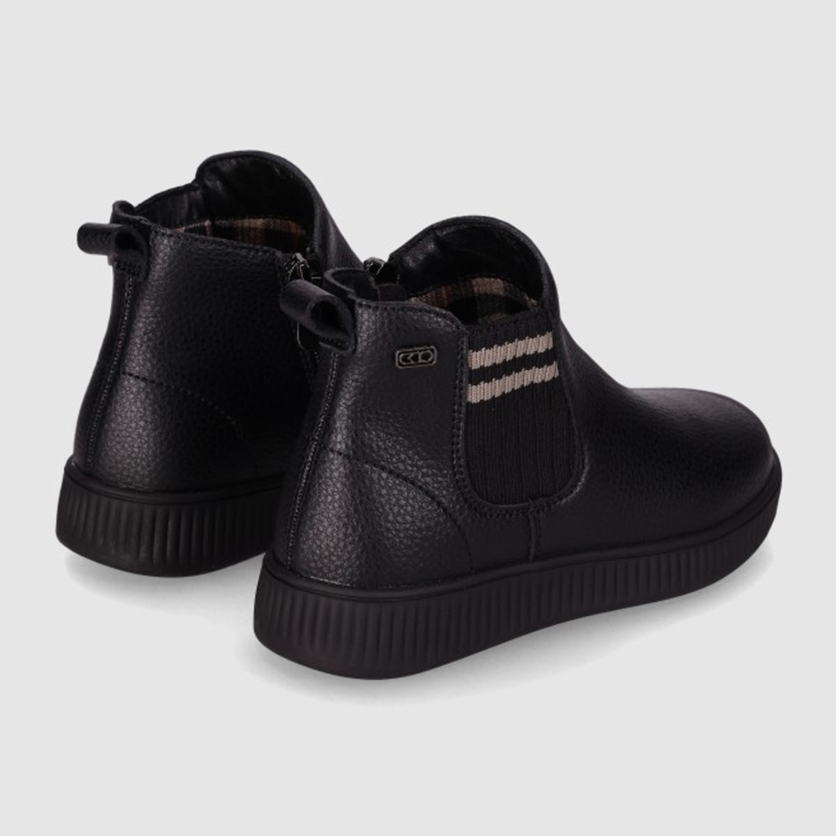 Botines de Piel - Negro - Tacón: Bajo