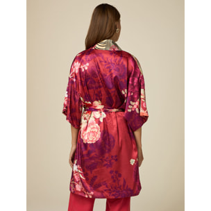 Oltre - Kimono reversibile in raso - Rosso