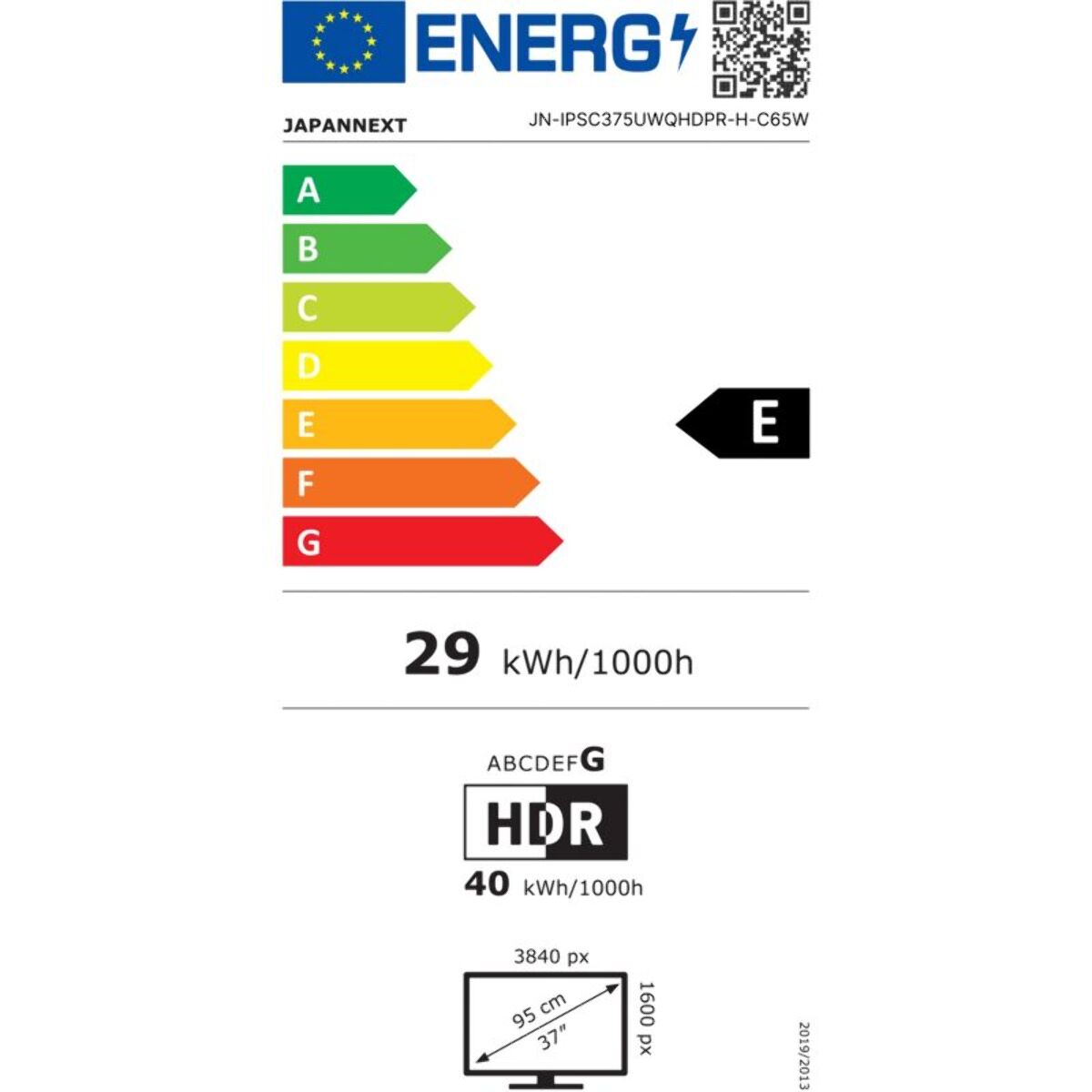 Ecran PC JAPANNEXT IPSC375UWQHDPR-H-C65W Incurvé 38''