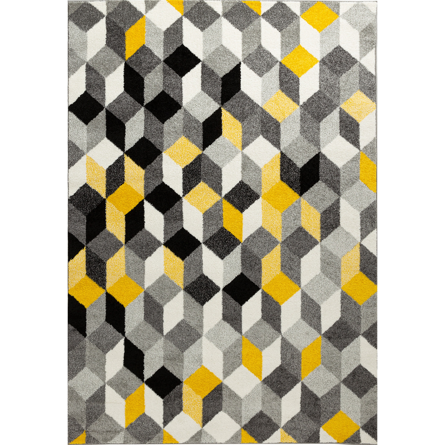 Gala - Tapis de salon moderne à motif graphique jaune