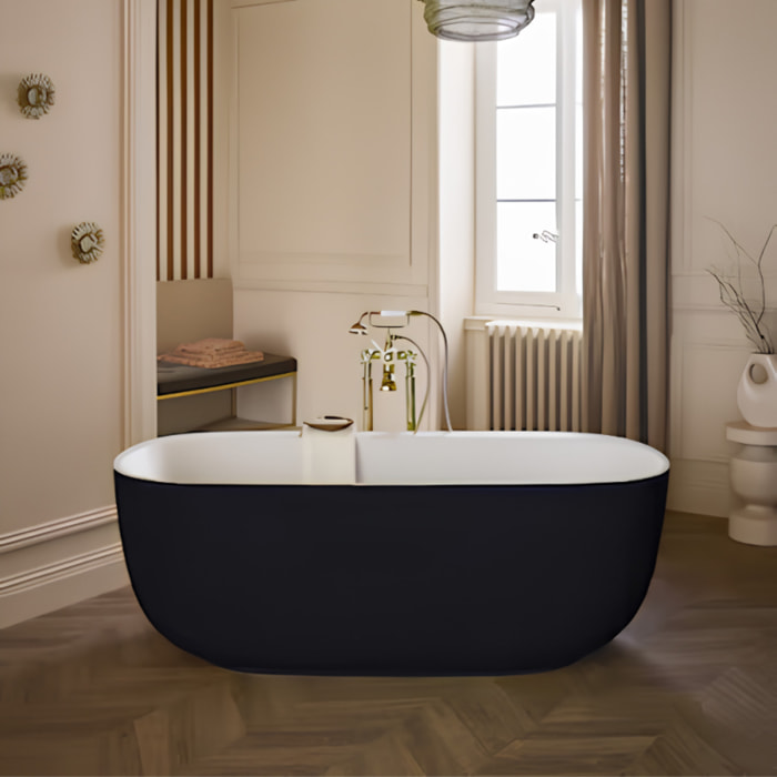 Baignoire îlot 170 x 80 cm Bastille Laque satinée Noir