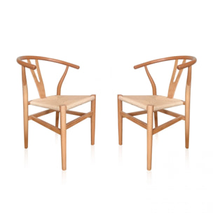 Pack 2 sillas de comedor Kioto Natural claro