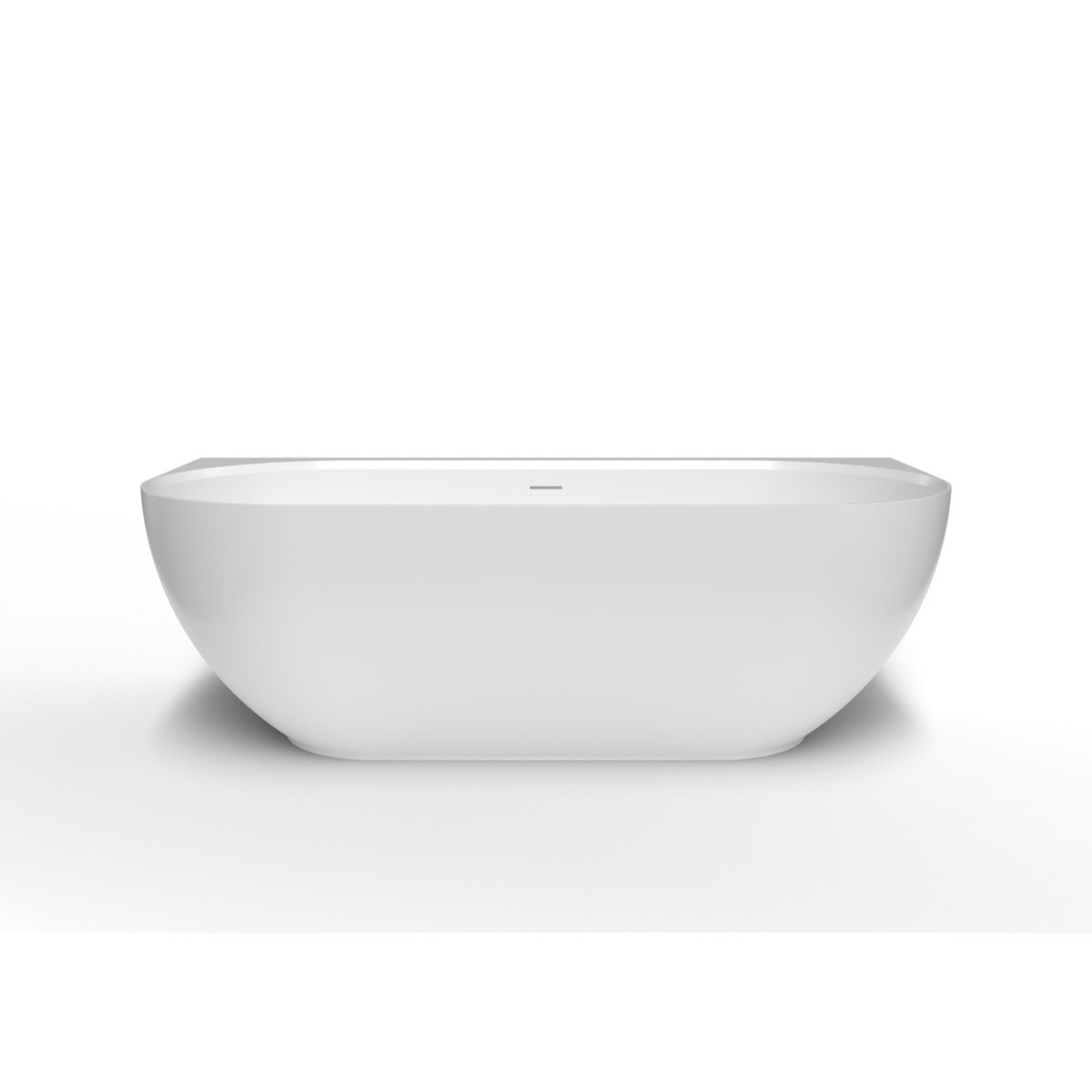 Lesly 170 x 82 cm Baignoire semi-îlot en marbre coulé, blanc (LE1700)