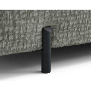Brescia - banquette 3 places convertible en tissu velours relief - Gris