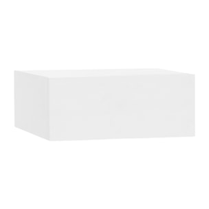 Mesita de noche de madera maciza flotante en tono blanco de 40cm Alto: 15 Largo: 40 Ancho: 25.5
