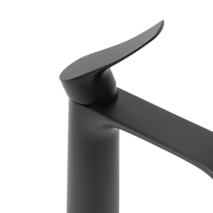 Infinitio mitigeur de lavabo haut, sans vidage, noir mat SATBSINF285C avec une garantie de 5 ans