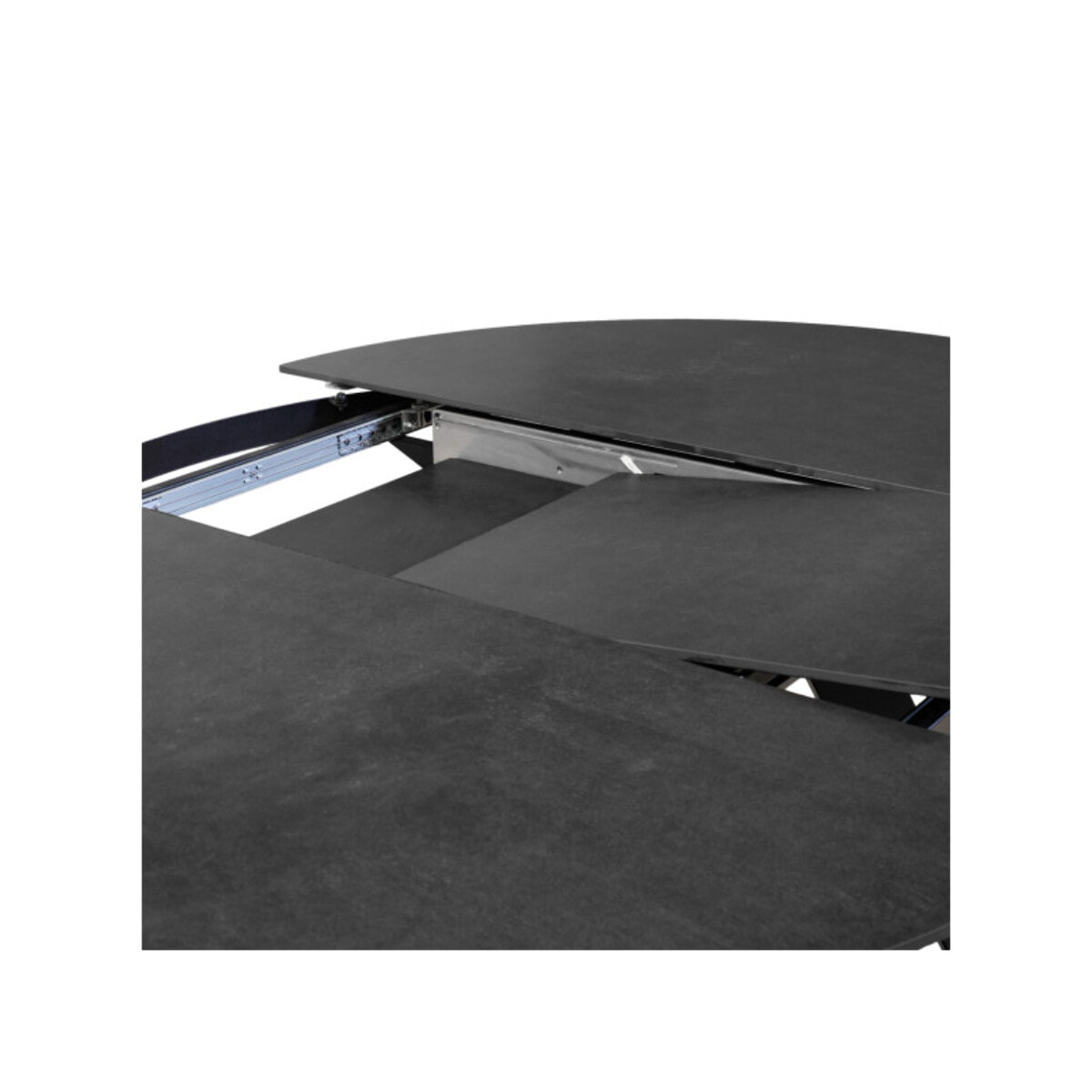 Table ronde en céramique extensible 190x140cm gris - PATRA