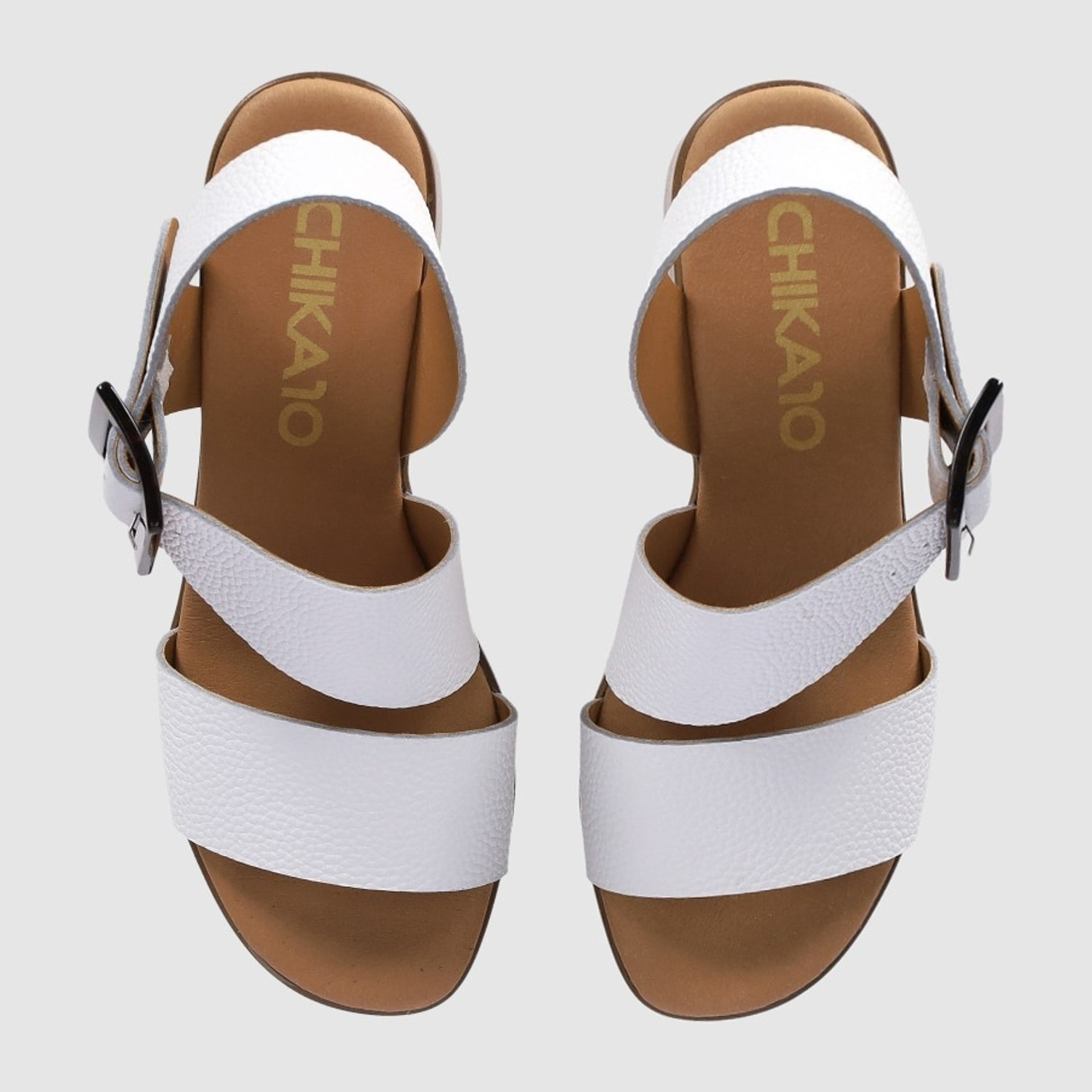 Sandalias de Piel - Blanco - Tacón: 6 cm