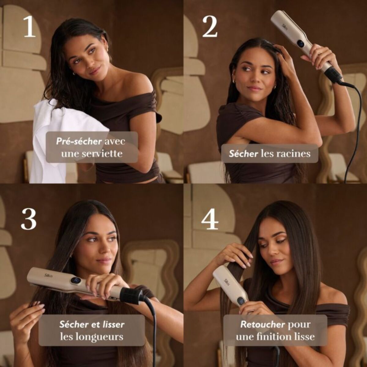 Lisseur séchant SILK'N SilkyAir Trinity 3 en 1