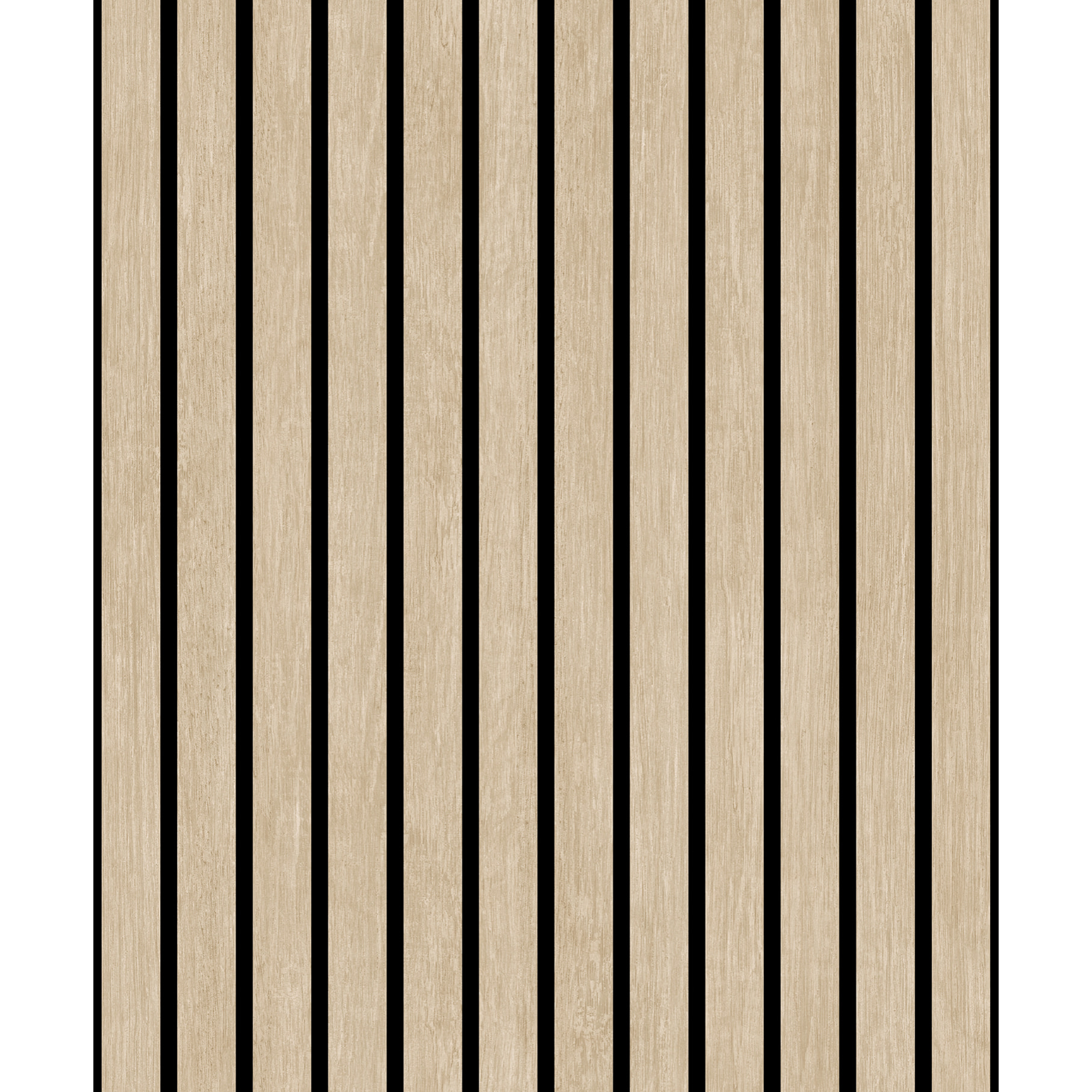 Papier peint lambris acoustique chêne naturel noir