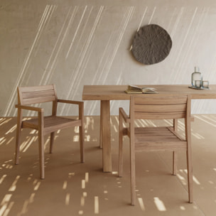 Lot de 2 chaises de jardin en bois de teck recyclé - Yogy