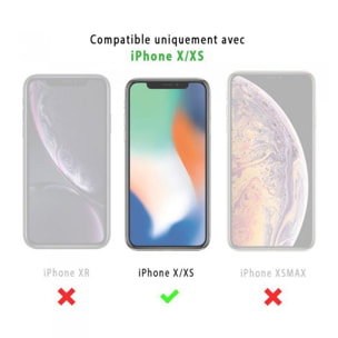 Coque iPhone X/XS Silicone liquide Bleu Marine + 2 Vitres en Verre trempé Protection écran Antichocs