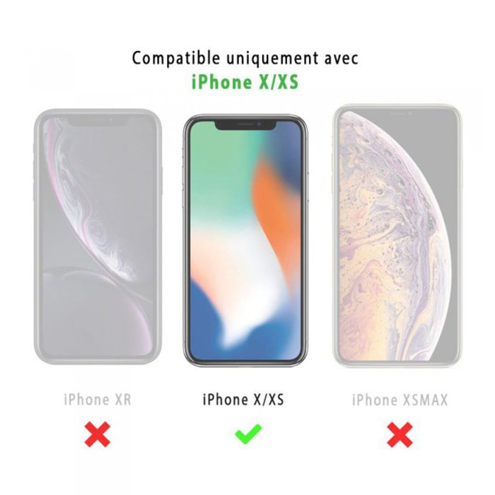 Coque iPhone X/XS Silicone liquide Bleu Marine + 2 Vitres en Verre trempé Protection écran Antichocs