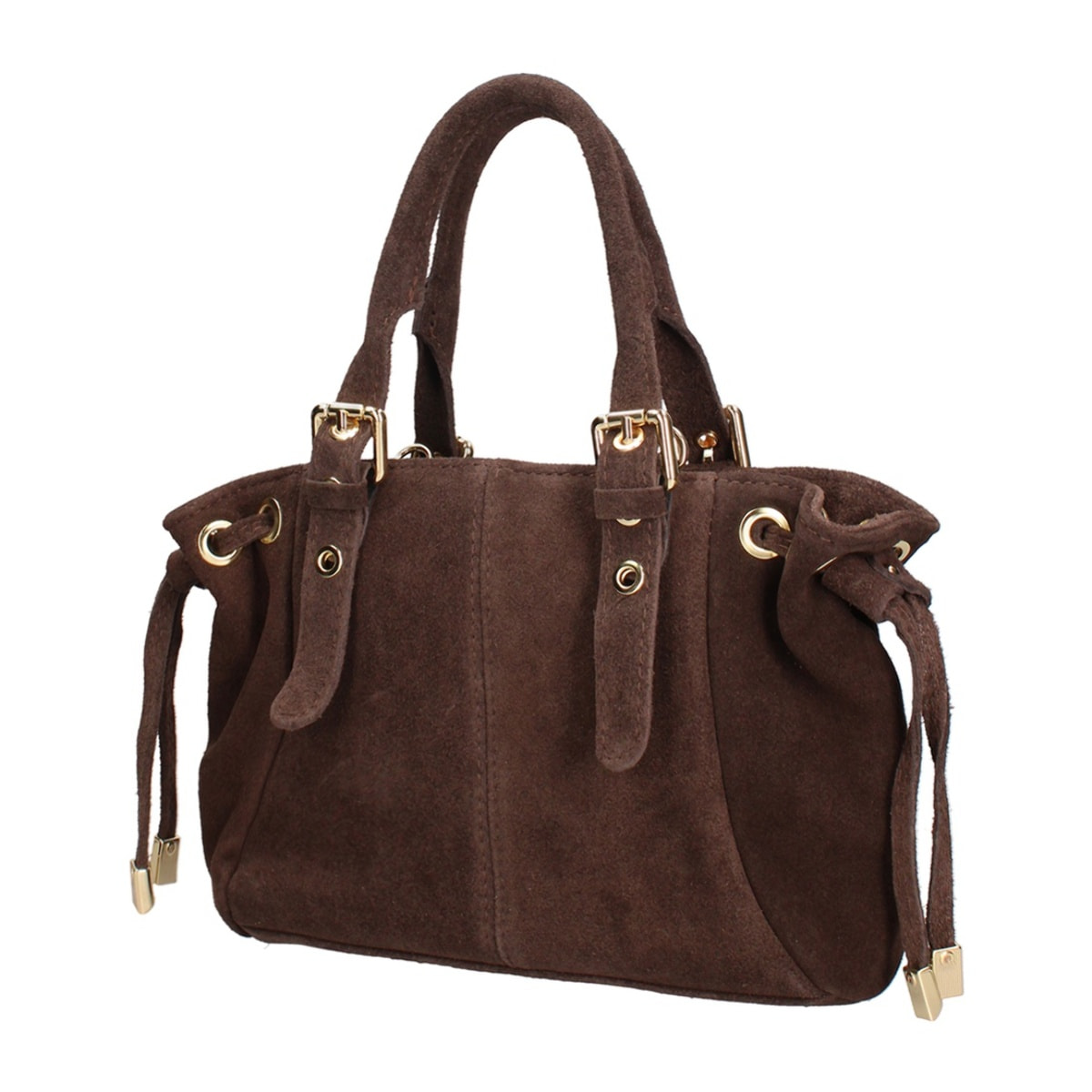 Borsa a mano da donna Made in Italy - Modello Elara Nova - Pelle scamosciata - 14.0 x 8.0 x 25.0 cm