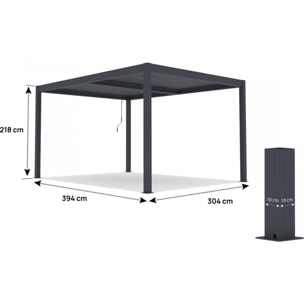 Pergola bioclimatique en aluminium "Windsor" - 3 x 4 m - Anthracite