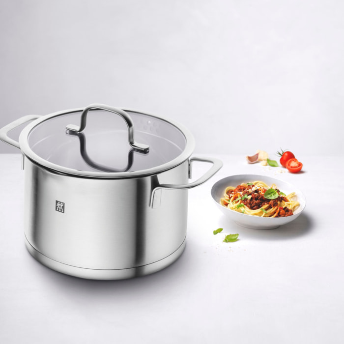 3-pcs, Set de casseroles, Argent