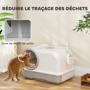 Maison de toilette design capsule bac à litière semi-fermé avec accessoires