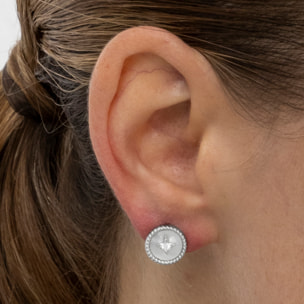 Pendientes con Madreperla Blanca acabado plata